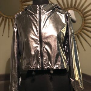 IVY PARK Cropped Zip Hoodie With Logo On Sleeve